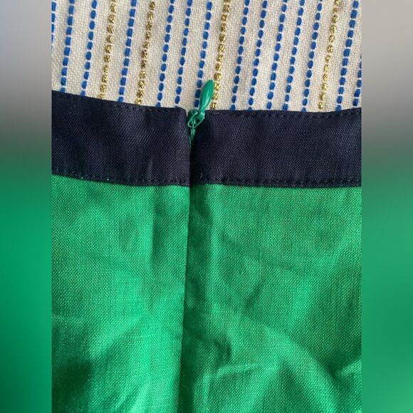 Boden Kelly Linen Sleeveless Notch Neck Shift Dress Size 4R Green Pockets NWT - Picture 11 of 12